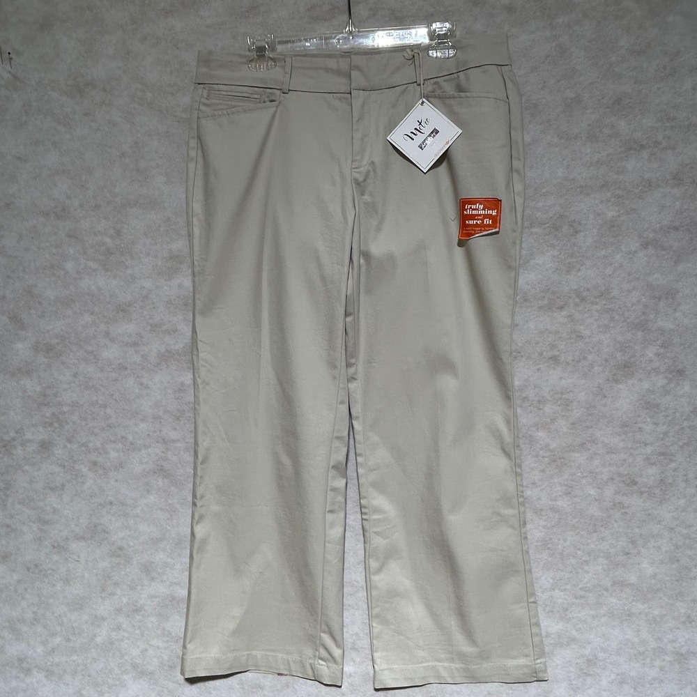 Dockers Metro Trouser Petite 14P Khaki Tan Slimming Straight Leg Pants New
